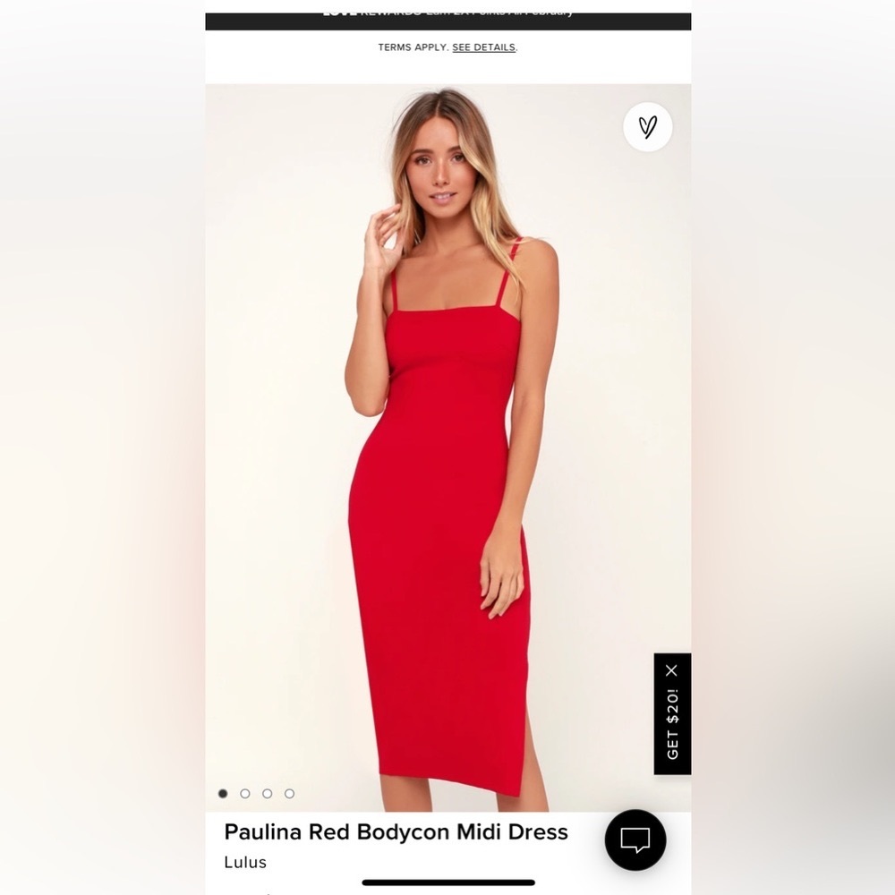 Lulus Paulina Red Bodycon Midi Dress